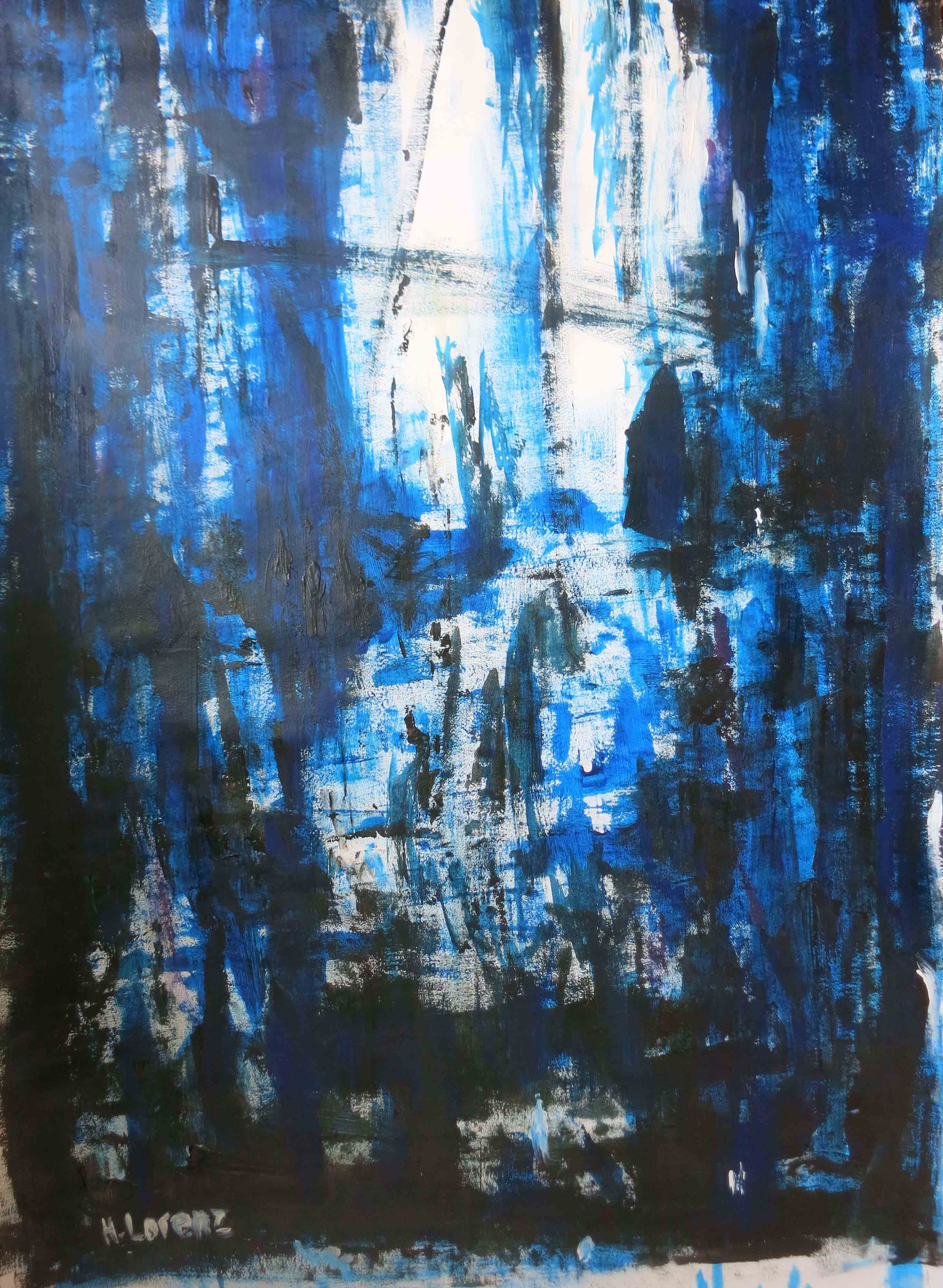 Le grand bleu, Acrylique sur toile, 2015, 70X110
