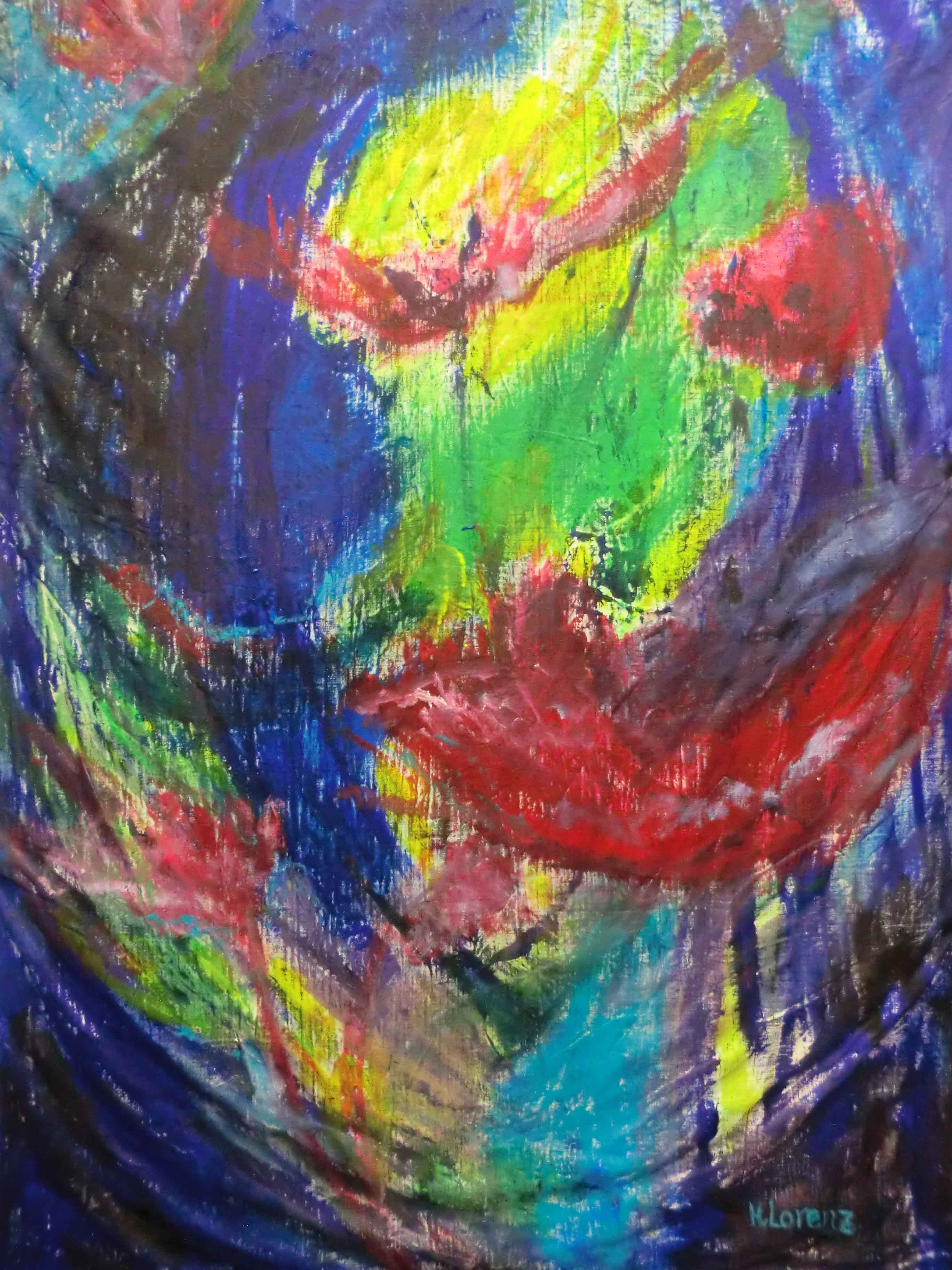 Les grandes fleurs, Acrylique sur toile, 2016, 80X125