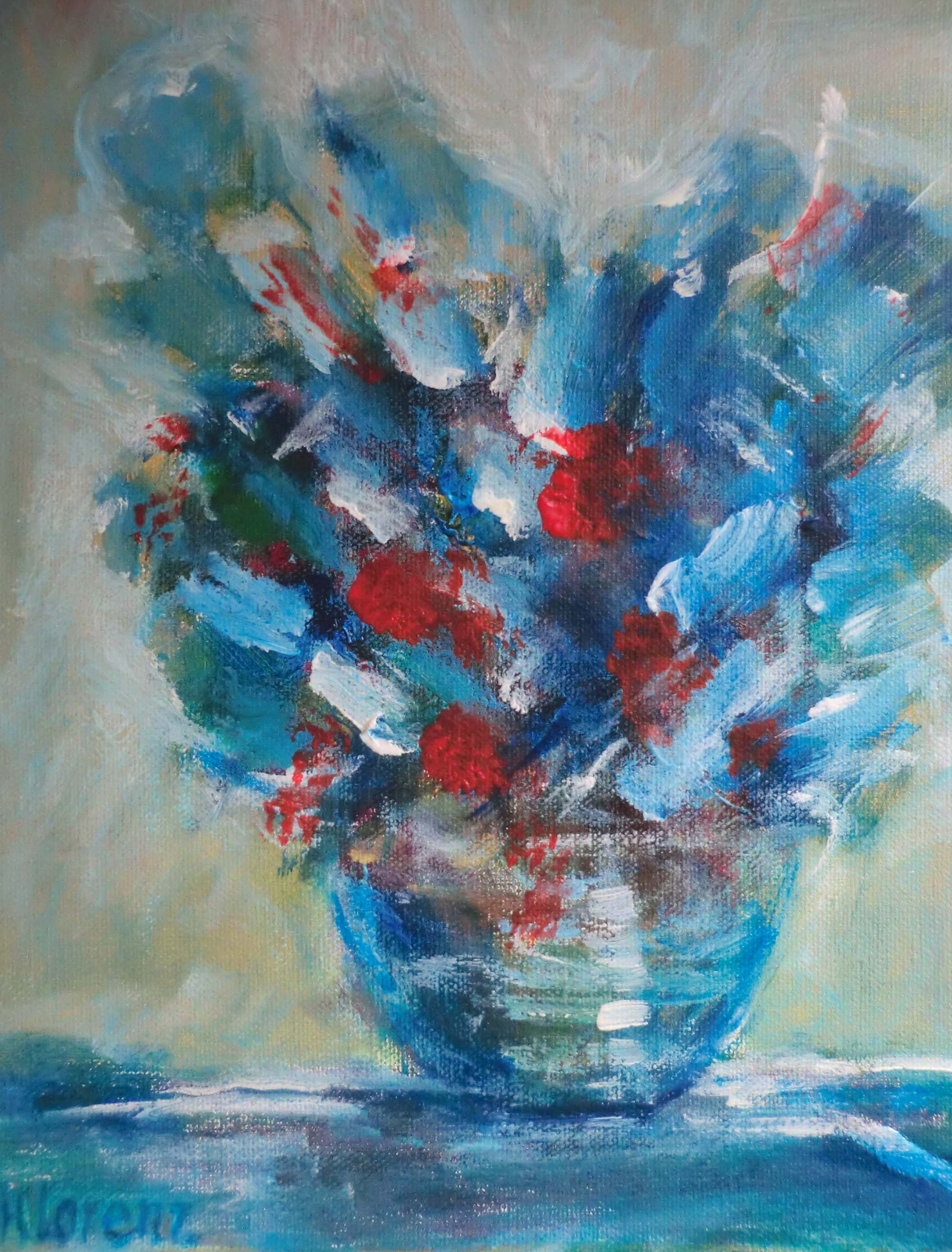 Petit bouquet, Acrylique sur toile, 2016, 22X27